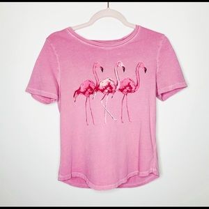 Anthropologie Pink Flamingo Tee XS